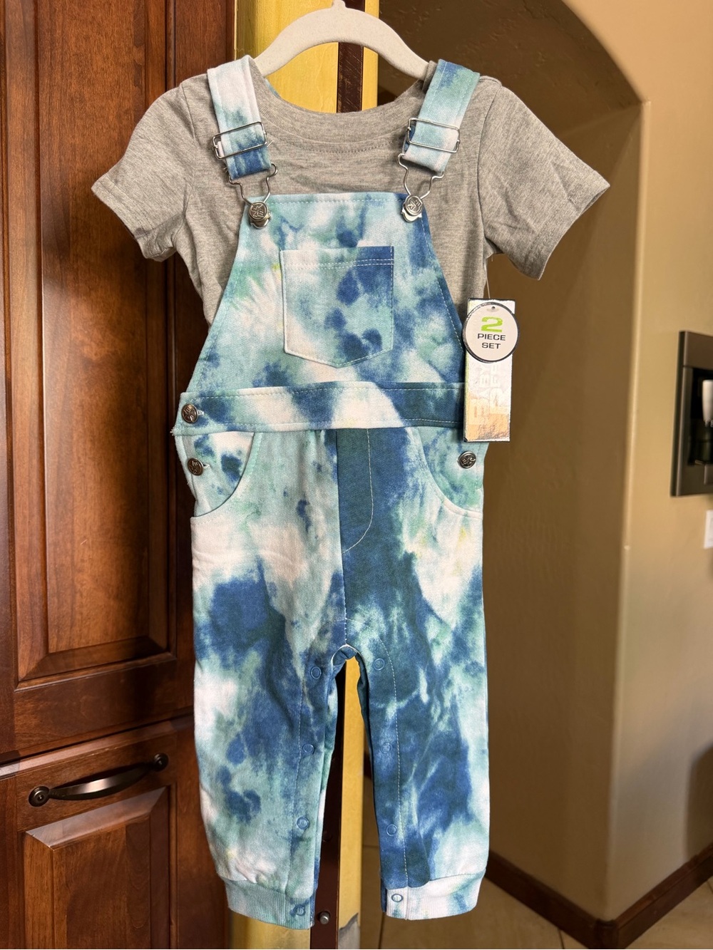 NWT Tie-Dye Blue & Green Kids Overalls